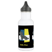 Shih-Poo Cute Pet Dog Silhouette Y&B Grid Waterfles (Links)