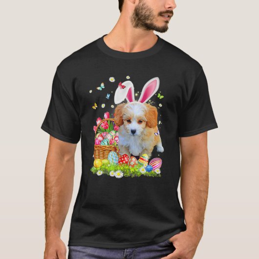 Shih Poo Dog Ear Easter Eggs Funny Easter Day T-shirt (Voorkant)