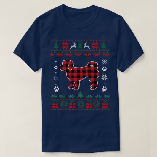 Shih Poo Hondenliefhebber Pajama Red Pset Ugly Ker T-shirt (Design voorkant)