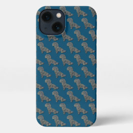 Shih-Poo Leuke Hond Silhouet Raster Blauw iPhone 13 Hoesje