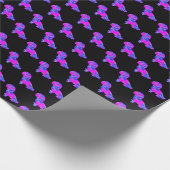 Shih-Poo Silhouette Pink & Blue Dog Black Paper Cadeaupapier (Hoek)