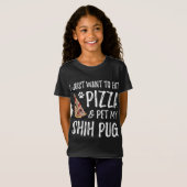 Shih pug Hondenliefhebber Pizza Grappige Hond Mam T-shirt (Voorkant volledig)
