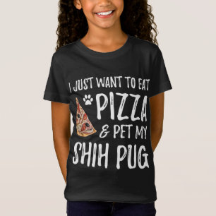 Shih pug Hondenliefhebber Pizza Grappige Hond Mam  T-shirt
