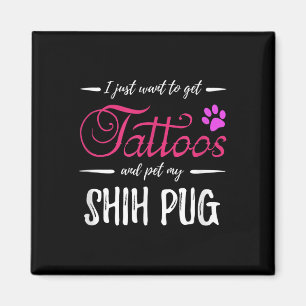 Shih Pug Hondenliefhebber Tattoo Funny Dog Mom Gif Magneet