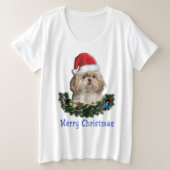 Shih-Tsu Dog-kerstartikelen Grote Maat T-shirt (Design voorkant)