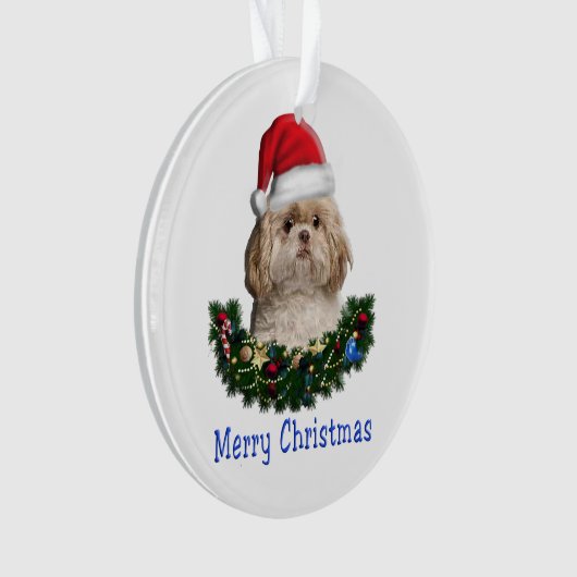 Shih-Tsu Dog-kerstartikelen Ornament (voorkant)