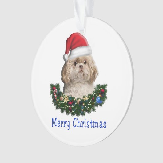 Shih-Tsu Dog-kerstartikelen Ornament (voorkant)