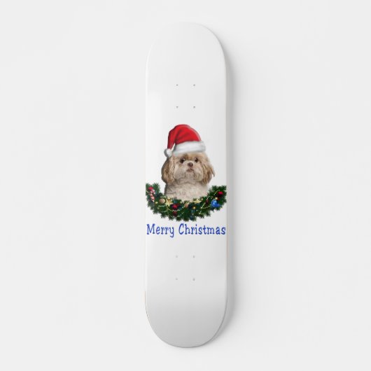 Shih-Tsu Dog-kerstartikelen Skateboard (Voorkant)