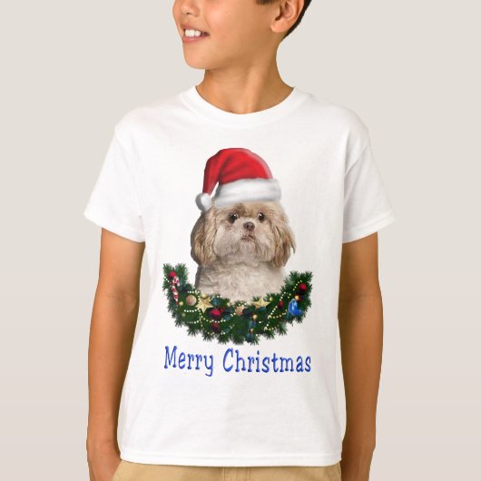 Shih-Tsu Dog-kerstartikelen T-shirt (Voorkant)