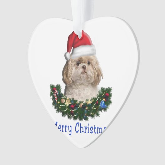 Shih-Tsu Dog-kerstitems Ornament (voorkant)