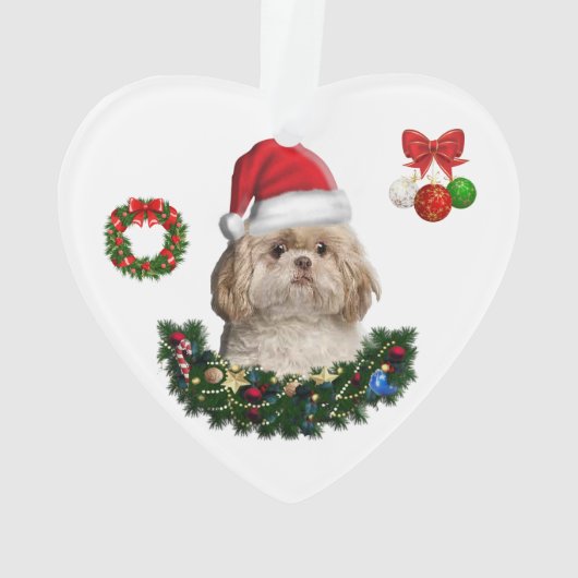Shih-Tsu Dog-kerstitems Ornament (achterkant)
