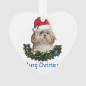 Shih-Tsu Hond Kerst artikelen Kerstdraadversiering Ornament (voorkant)