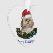 Shih-Tsu Hond Kerst artikelen Kerstdraadversiering Ornament (voorkant)