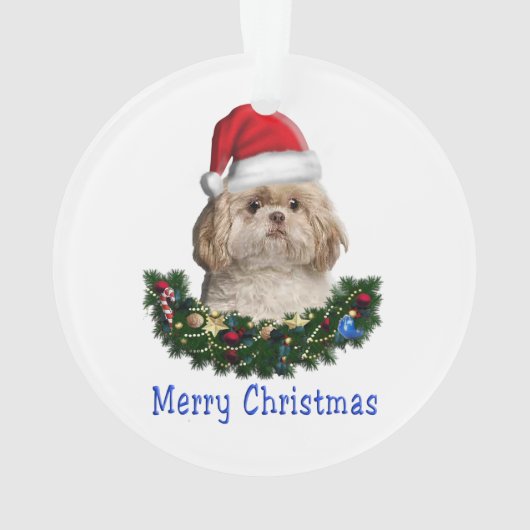 Shih-Tsu hond Kerst artikelen Ornament (achterkant)
