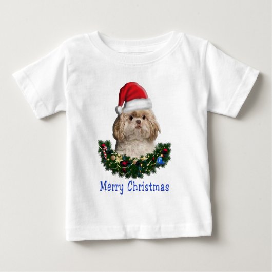 Shih-Tsu hond Kerst T-Shirt (Voorkant)