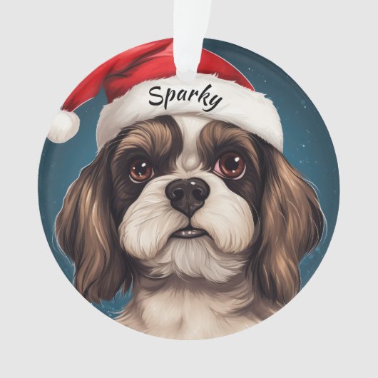 Shih Tzu Aangepaste Kerst Ornament (voorkant)