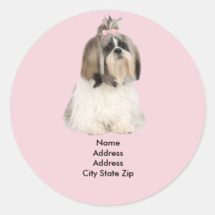 Shih Tzu Adreslabel Ronde Sticker