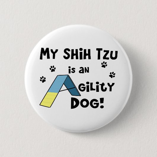 Shih Tzu Agility Dog Button (Voorkant)