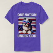 Shih Tzu American Flag One Nord onder God Patrio T-shirt (Design voorkant)