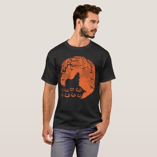 Shih Tzu And Moon Halloween Dog Lover Gift T-shirt (Voorkant volledig)