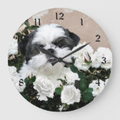 Shih Tzu and roses Grote Klok (Voorkant)