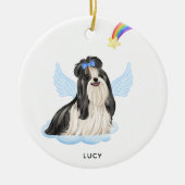 Shih Tzu Angel Gepersonaliseerde Pet Dog Memorial Keramisch Ornament (Voorkant)