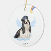 Shih Tzu Angel Gepersonaliseerde Pet Dog Memorial Keramisch Ornament (Links)