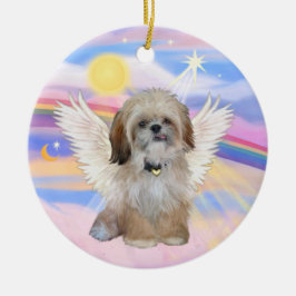 Shih Tzu Angel in de wolken van de hemel Keramisch Ornament