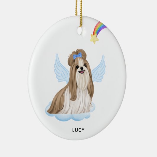 Shih Tzu Angel Persoonlijke Dog Pet Memorial Keramisch Ornament (Rechts)