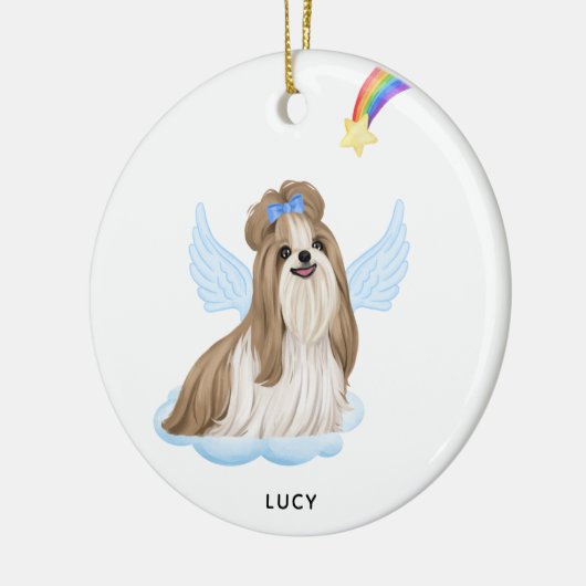 Shih Tzu Angel Persoonlijke Dog Pet Memorial Keramisch Ornament (Links)