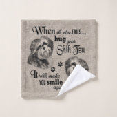 Shih Tzu art als alles mislukt, quote Bad Handdoek (Wasdoekje)