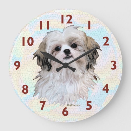 Shih Tzu Art Clock Grote Klok (Voorkant)