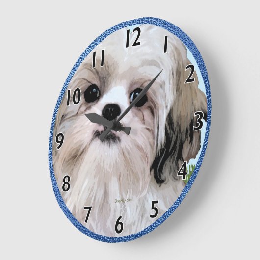 Shih Tzu Art Clock Grote Klok (Hoek)