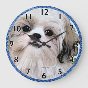 Shih Tzu Art Clock Grote Klok