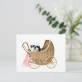 Shih Tzu baby buggy Briefkaart (Staand voorkant)
