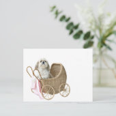 Shih Tzu baby buggy Briefkaart (Staand voorkant)