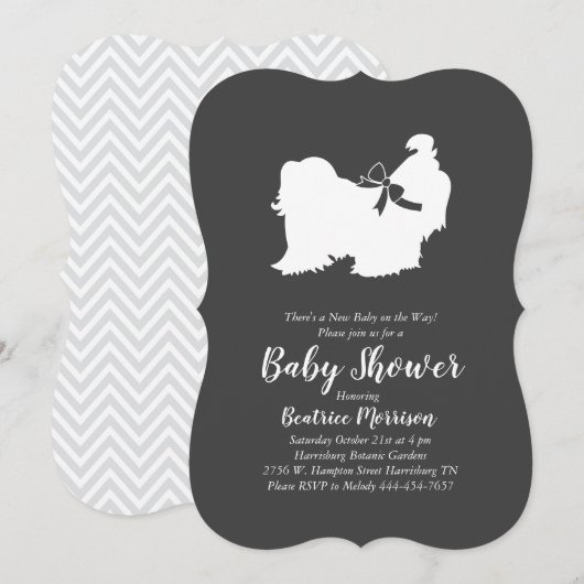 Shih Tzu Baby shower Gender Neutral Kaart (Voorkant / Achterkant)
