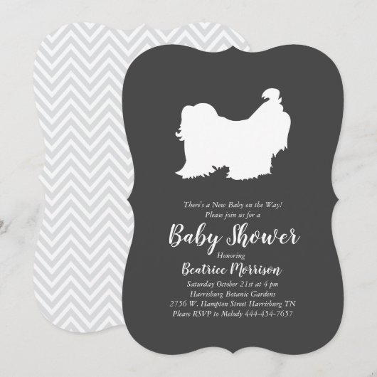Shih Tzu Baby shower Gender Neutral Kaart (Voorkant / Achterkant)