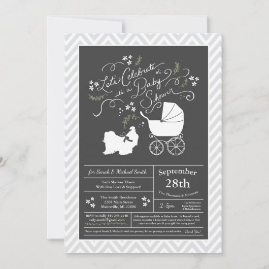Shih Tzu Baby shower Gender Neutral Kaart (Voorkant)