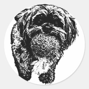 Shih Tzu Bal Tijd Minimalistische Hond Sticker