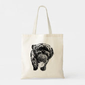 Shih Tzu Ball Game Art | Dog Tote Bag (Achterkant)