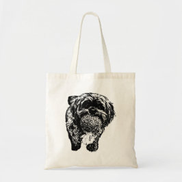 Shih Tzu Ball Game Art | Dog Tote Bag