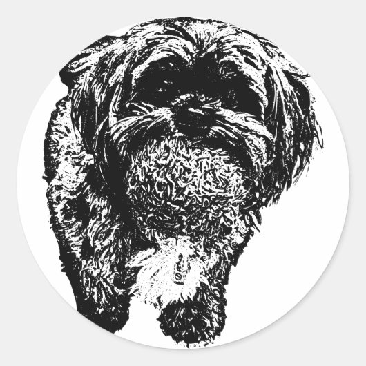  Shih Tzu Ball Time | Minimalist Dog Sticker (Voorkant)