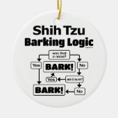 Shih Tzu Barking Logic Keramisch Ornament (Voorkant)