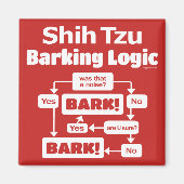 Shih Tzu Barking Logic Magneet (Voorkant)