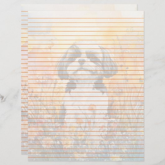 Shih Tzu bekleed - briefpapier van 8,5 x 11 inch (Voorkant / Achterkant)