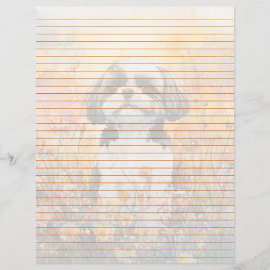 Shih Tzu bekleed - briefpapier van 8,5 x 11 inch (Achterkant)