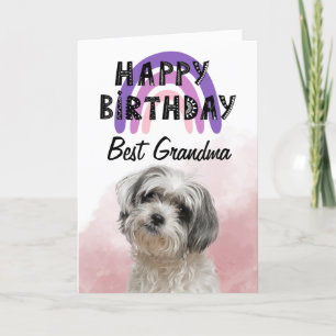 Shih Tzu Best Grandma Personalized Birthday Kaart