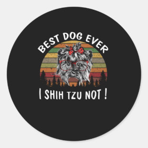 Shih Tzu   Beste hond ooit i Shih Tzu niet Ronde Sticker
