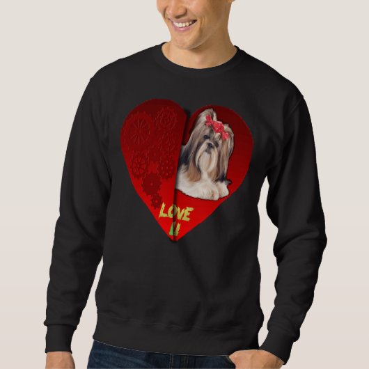 Shih Tzu Big Red Heart Trui (Voorkant)